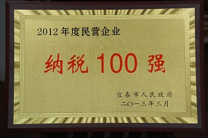 2012年度民營企業(yè)納稅100強(qiáng)